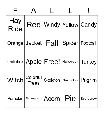 FALL BINGO Card
