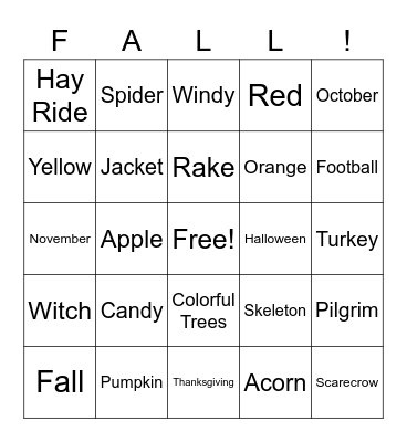 FALL BINGO Card