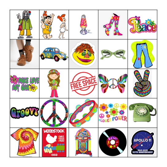 Groovy 60's Bingo Card