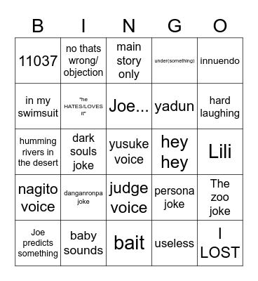 joseph anderson Bingo Card