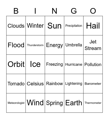 Weather - QFun Bingo Card