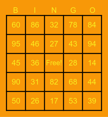 Halloween Bingo Card