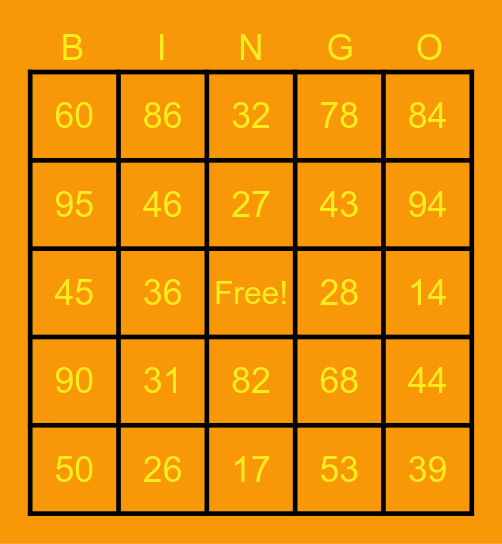 Halloween Bingo Card