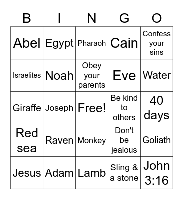 Bible Bingo Card