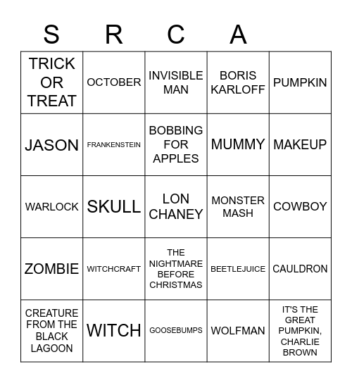 HALLOWEEN Bingo Card