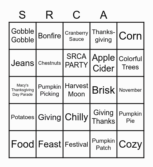 FALL Bingo Card