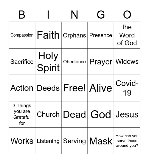 Sermon Bingo - Missions Sunday Oct. 25 Bingo Card