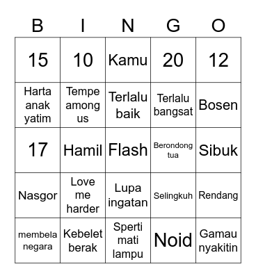 Kiko cantik Bingo Card