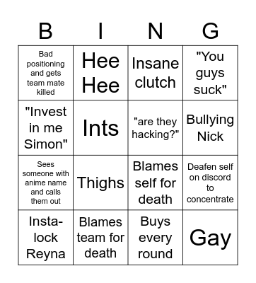Suhaib Bingo Card