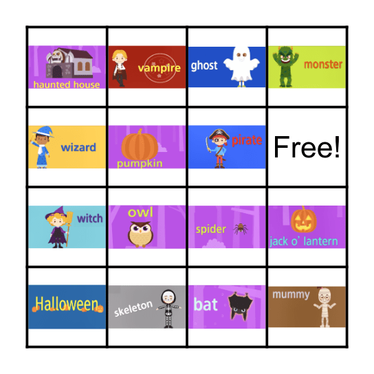 Class 6 - Halloween Bingo Card