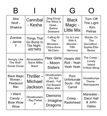 Halloween Bingo Card