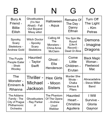 Halloween Bingo Card