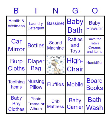 Baby King Bingo Card