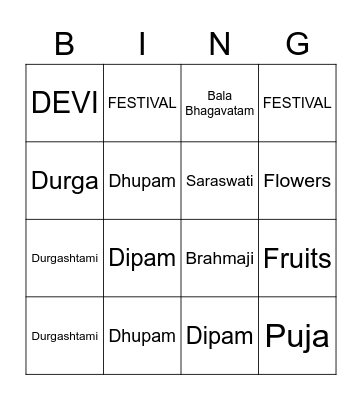 DEVI Bingo Card