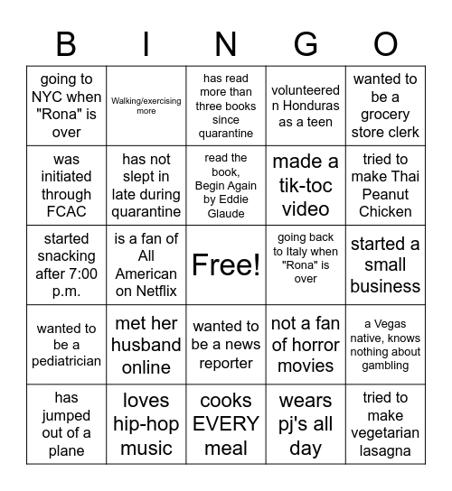 Delta BINGO Card