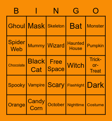 Halloween Bingo Card
