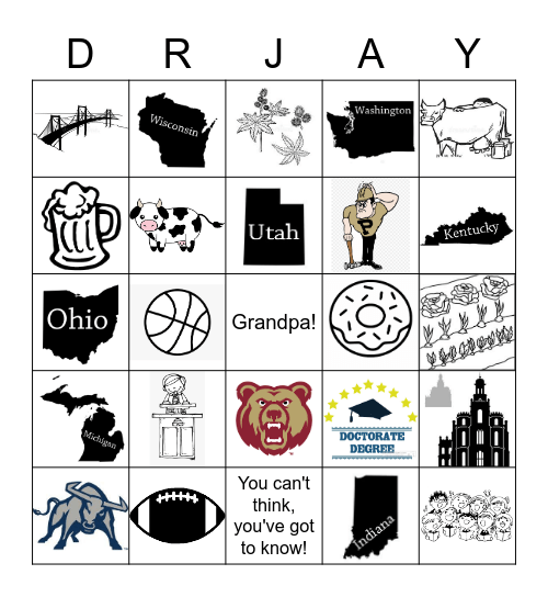 Grandpa Bingo Card