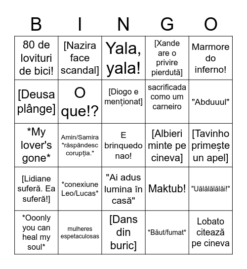 O clone Bingo! Bingo Card
