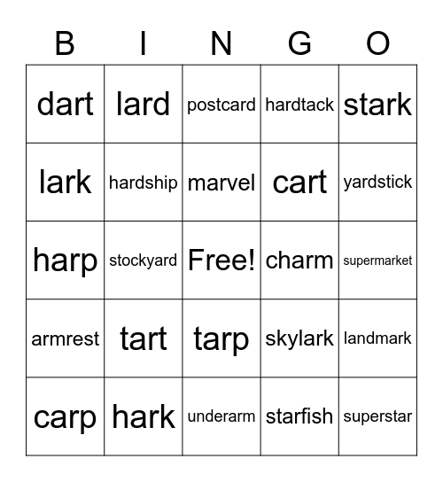 AAR-Lesson 33 Level 2 Bingo Card