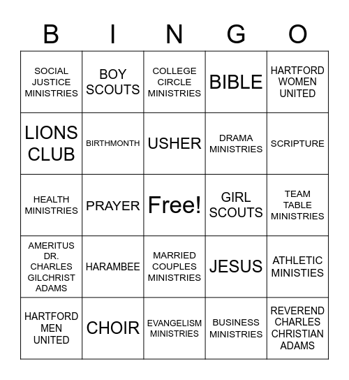 HARAMBEE NEW MEMBER Bingo Card