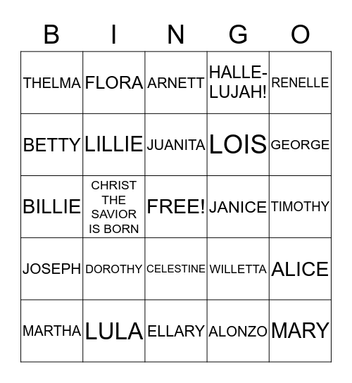 ASHANTI  BINGO Card