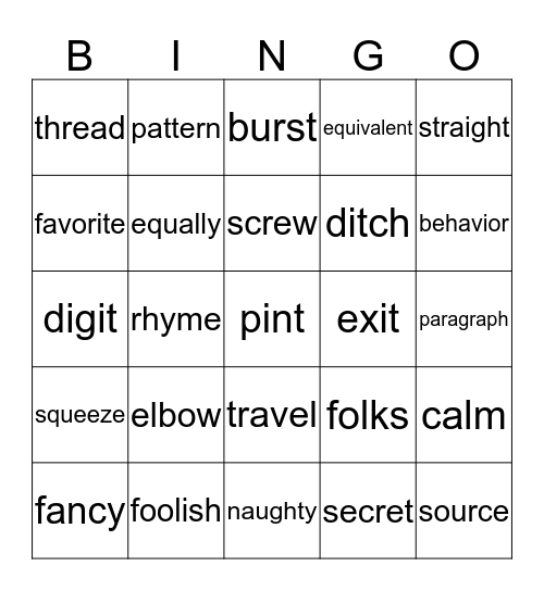 Bingo Card