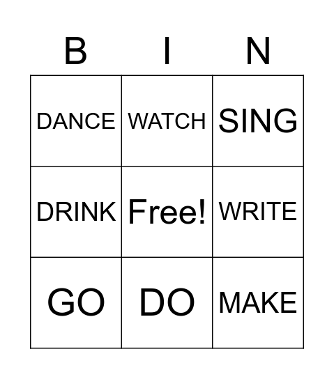 EVELYN Bingo Card