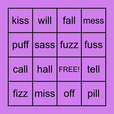 Bonus Letter Bingo Card