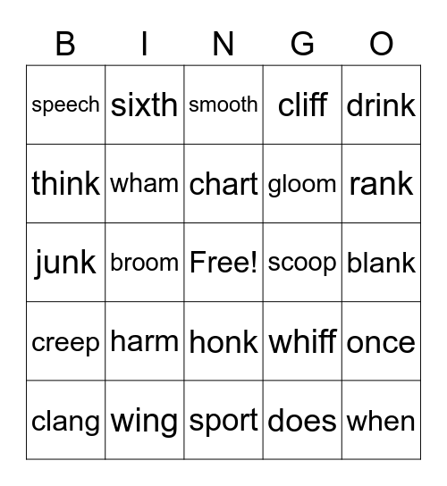 Sonday 19-24 Bingo Card