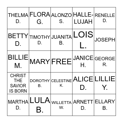 ASHANTI  BINGO Card