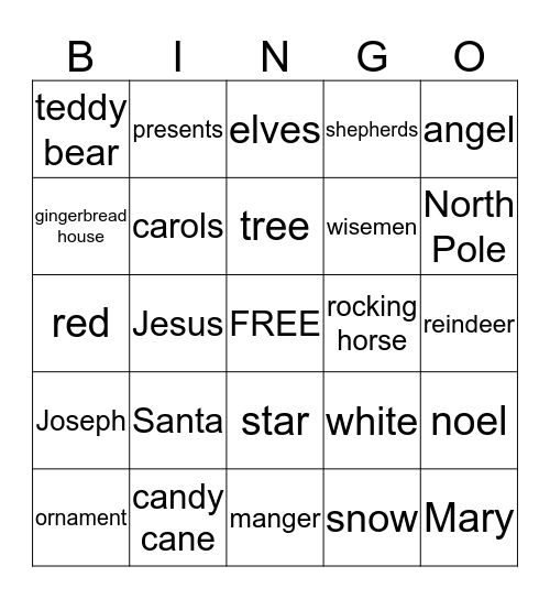 Christmas Bingo Card