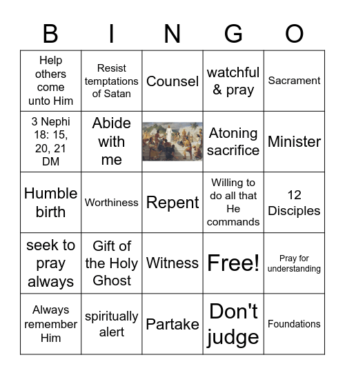 3 Nephi 18 Bingo Card