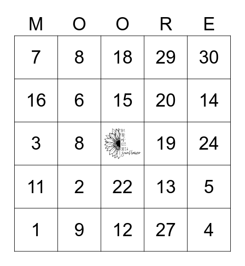 Fabulously Forty! Bingo Card