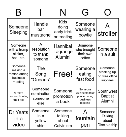 2020 MBC Bingo Card