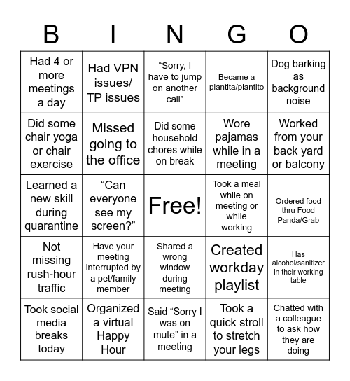 HW-OEM VIRTUAL BINGO Card