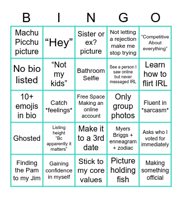 Dating Bingo Card