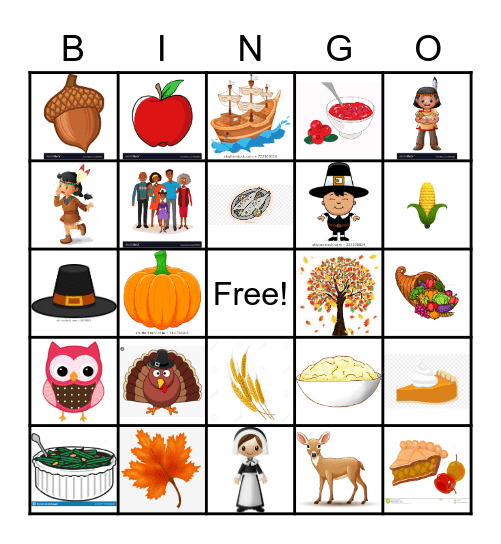 Thanksgiving BINGO Card