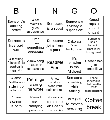 ReadMe Offsite October 2020 Bingo Card
