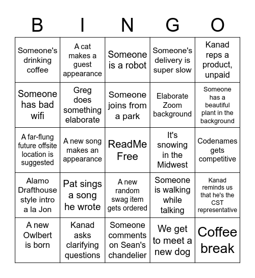 ReadMe Offsite October 2020 Bingo Card