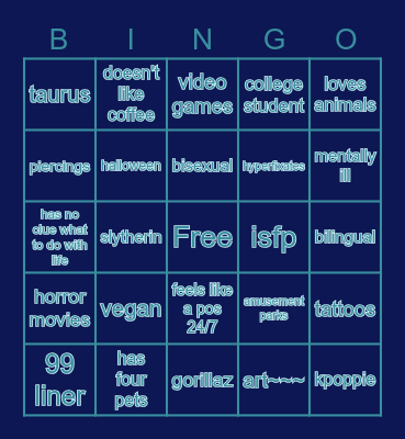_____________'s Bingo Card