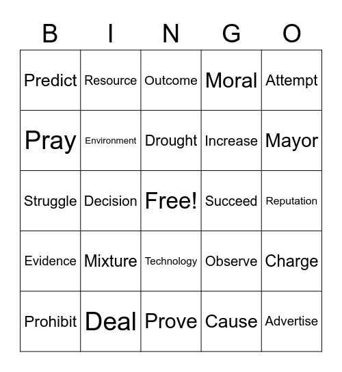 Halloween Bingo Card