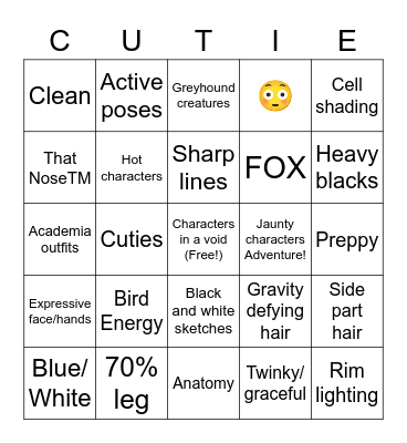 Meagan Art Bingo Card