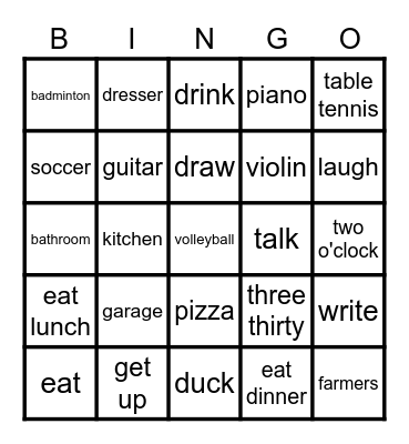 Thumbs Up 2 Bingo Card