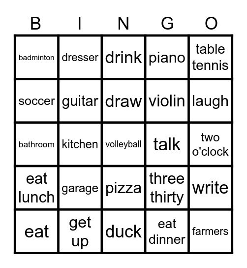 Thumbs Up 2 Bingo Card