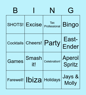 Hayley's Virtual Leaving Do! Bingo Card