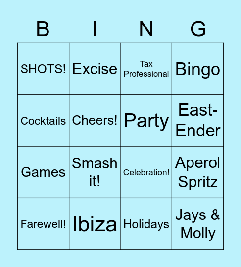 Hayley's Virtual Leaving Do! Bingo Card