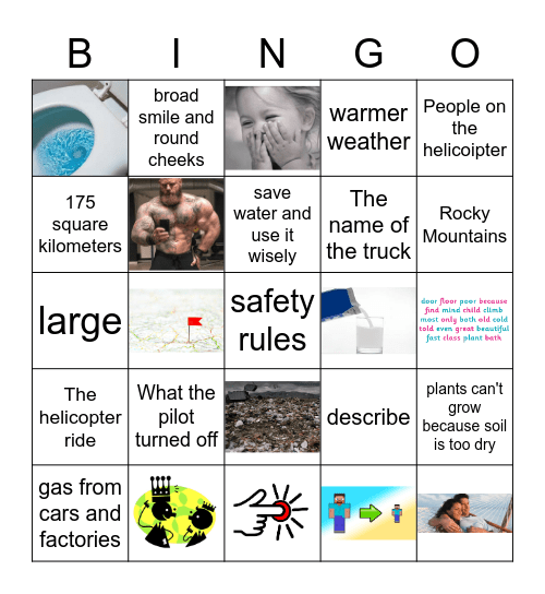 David and Hannah's Icefield Trip Part ă Bingo Card