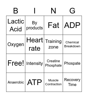 Energy Systems Bingo Card