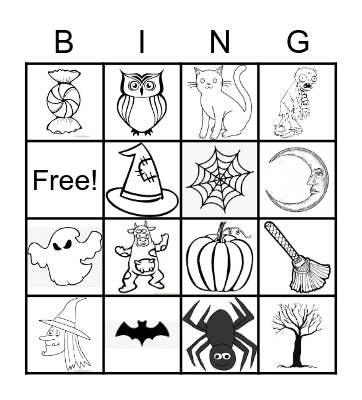 L'Halloween Bingo Card