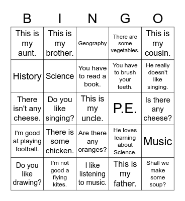 J3 U2+3 Bingo Card